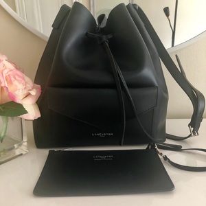 Black Lancaster Paris bucket bag with pouch